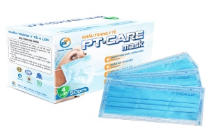 KHẨU TRANG PT - CARE (4 Lớp Màu Xanh - 50 Cái / Hộp )